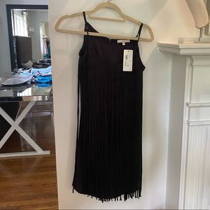 Lavender Brown Black Fringe Dress